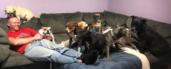 happy rescue dog family