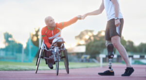 Two para-athletes after training